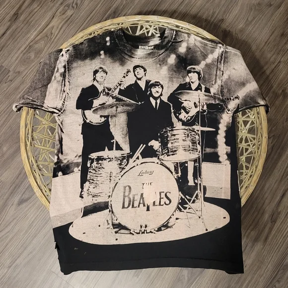 90s　ビートルズ The Beatles フルーツオブザルーム　総柄 XL 90s ビートルズ The Beatles フルーツオブザルーム 総柄 XL